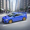 1/36 Scale Subaru Impreza WRX STI Alloy Car Model Welly Diecast Metal Alloy Vehicle Miniature Pull Back Collection Gift for Children Boys Kid
