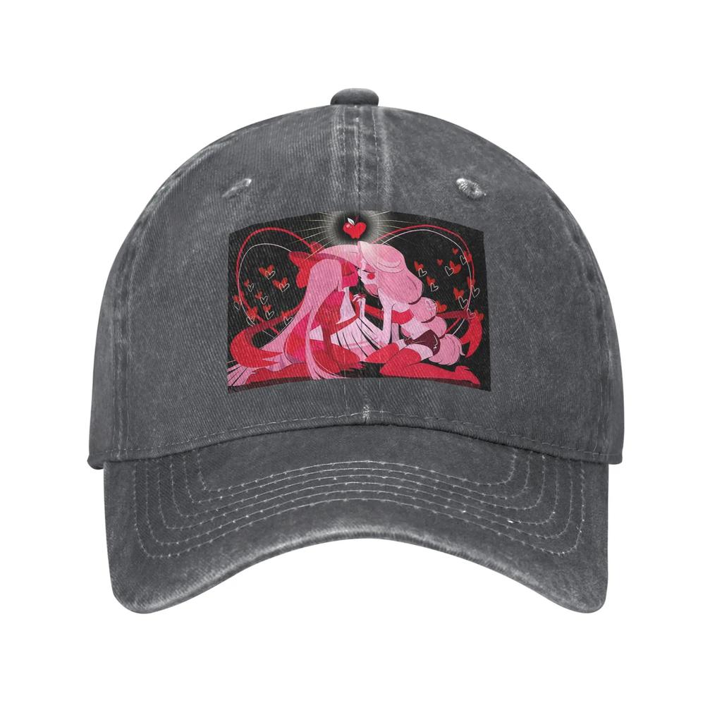Charlie And Vaggie Valentines Hazbin Hotels Denim Cap Casual Baseball Caps Adjustable Hat Summer Unisex Baseball Hats