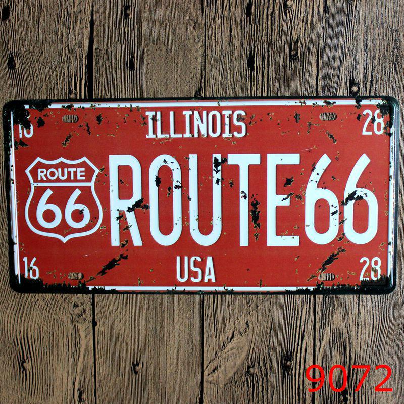 Route 66 Tin Sign for Home, Bedroom, or Bar Decor