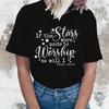 (High Quality T-Shirts)Cool Valentine'S Day If The Stars Were Made To Worship So Will I Print T-Shirts For Unisex Fashion Top