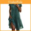 Summer Polka Dot Dress With Print Fabric For Casual Womens Office Wear