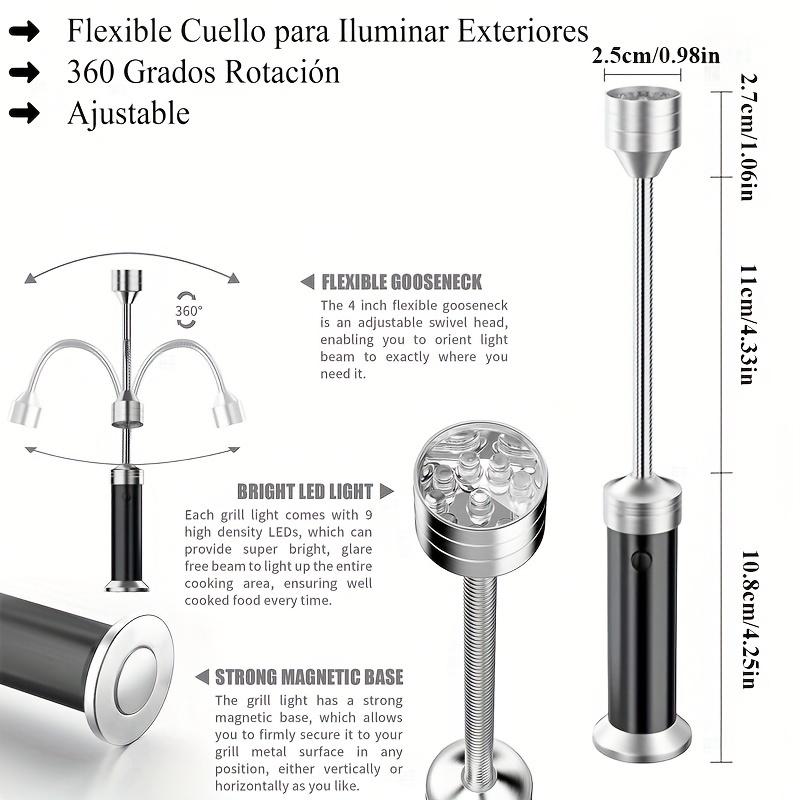 Magnetic BBQ Grill Light with 360° Flexible Gooseneck - Super Bright LED Outdoor Barbecue Flashlight, Handy Camping & Cooking Tool Gift for Men