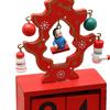 Christmas Calendar Desk Decoration, Calendar,Rustic with Number Blocks Tabletop for Office Living