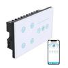 5 Gang Smart Fan Light Switch 10A Zigbee WiFi Glass Panel Wall Switches Works for Smart Life Apps Alexa Smart Home Remote