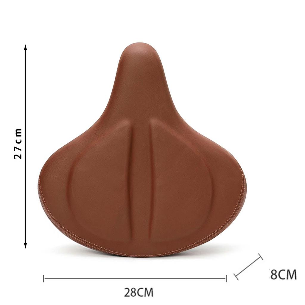 Bike Saddle Seat Bicycle Cushion PU Leather Classic Waterproof Retro Style Comfortable