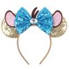 Cartoon Character Mouse Ears Headband Sequins 5" Bow Hairband For Girls Children Festival Party DIY Hair Accessories Gift