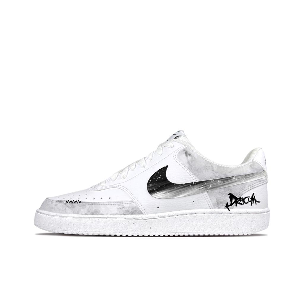 Nike Court Vision 1 Skateboard Shoes Unisex Low Top Gray White DH2987-101(Team83-)