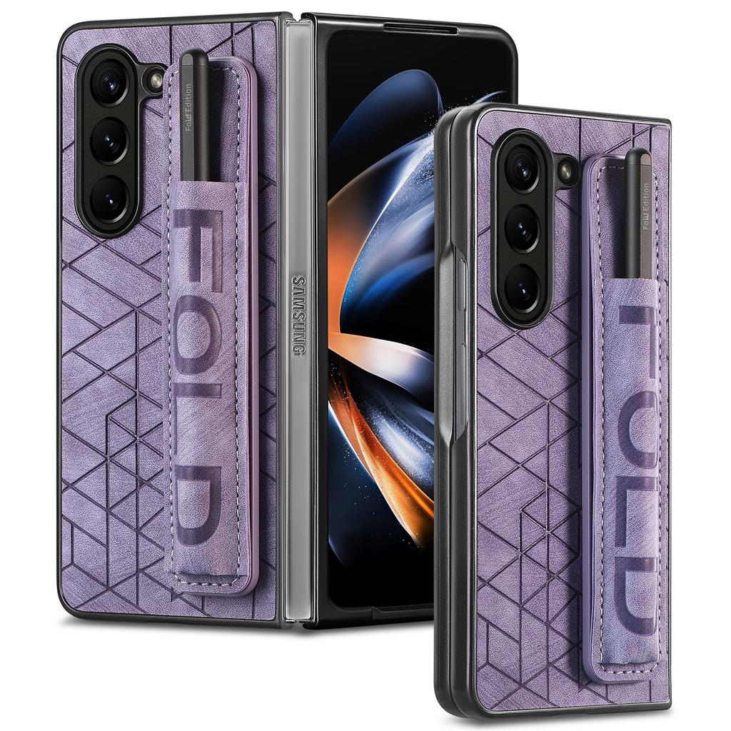 Für Samsung Galaxy Z Fold6 5G Hülle Armband Leder+PC Abdeckung mit Stifthalter