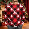 Men's Corduroy Long Sleeve Neck Shirt with Christmas Print Holiday Party Top