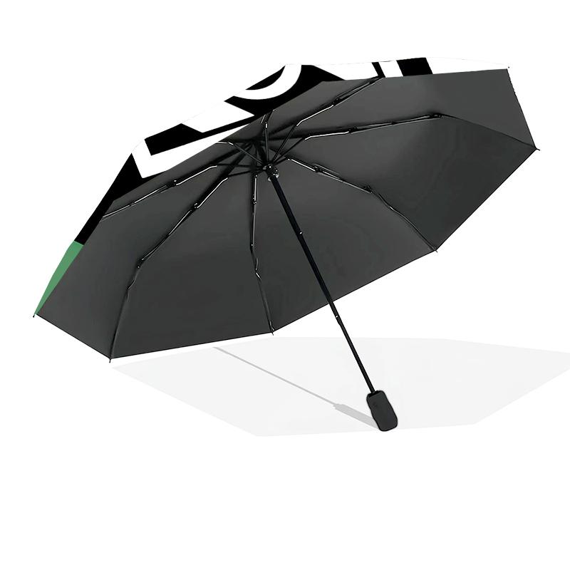 Green Black Borussia Automatic Folding Umbrella - 8-Rib Travel Umbrella with Auto Open/Close & Portable, Gift for Christmas, Birthdays