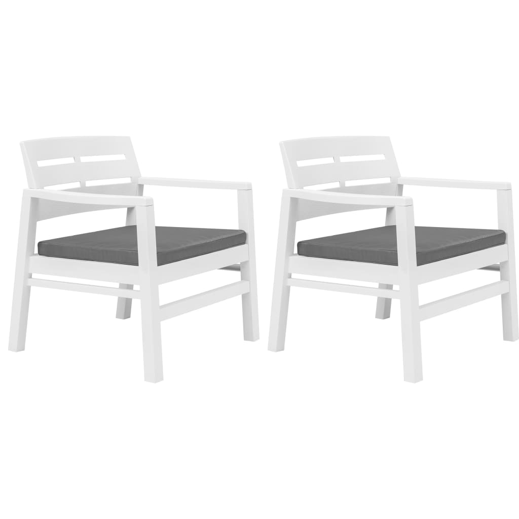 3 Piece Garden Dining Set White Plastic