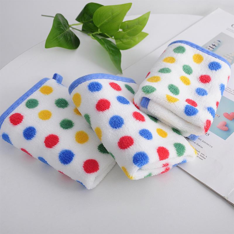 Children's Small Square Towel Thickened Water Absorption Face Wash Baby Wipe Hand Towel with Lan - Soft Towel Square for Kids