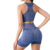 Plus Size Women's Fitness Vest & High Waist Yoga Shorts Set