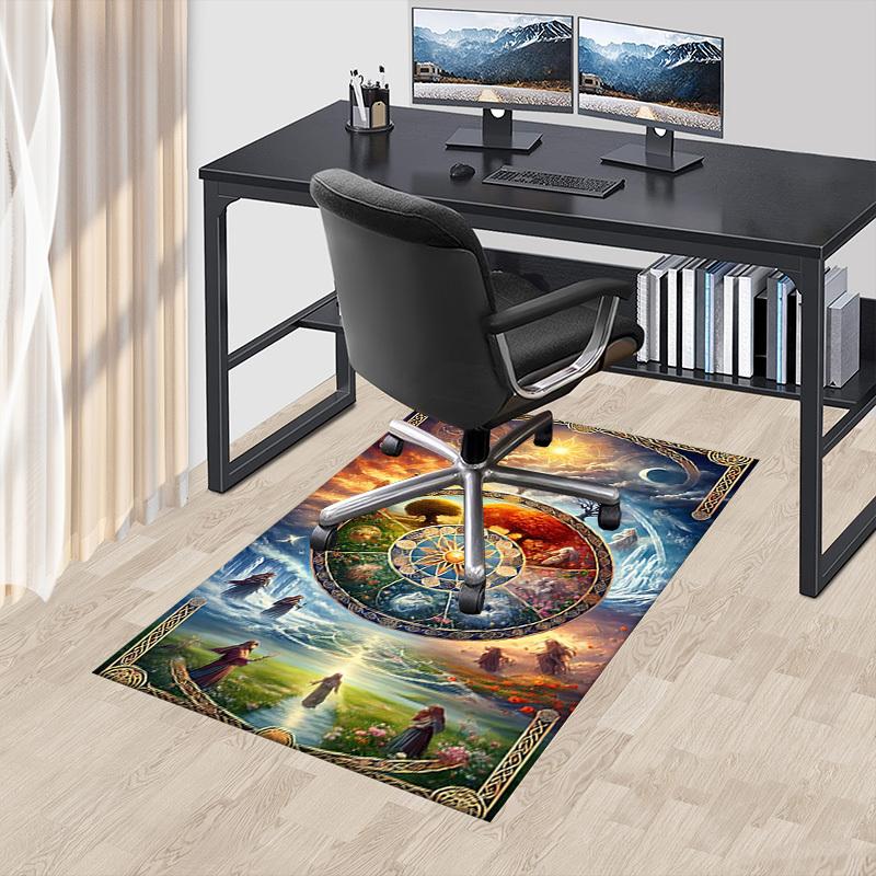 1PC Wheel of the Year Extra Large Non Slip Floor carpet, Office, family, bedroom, Studio Large Area Rug Indoor Rugs, Vibrant Colors