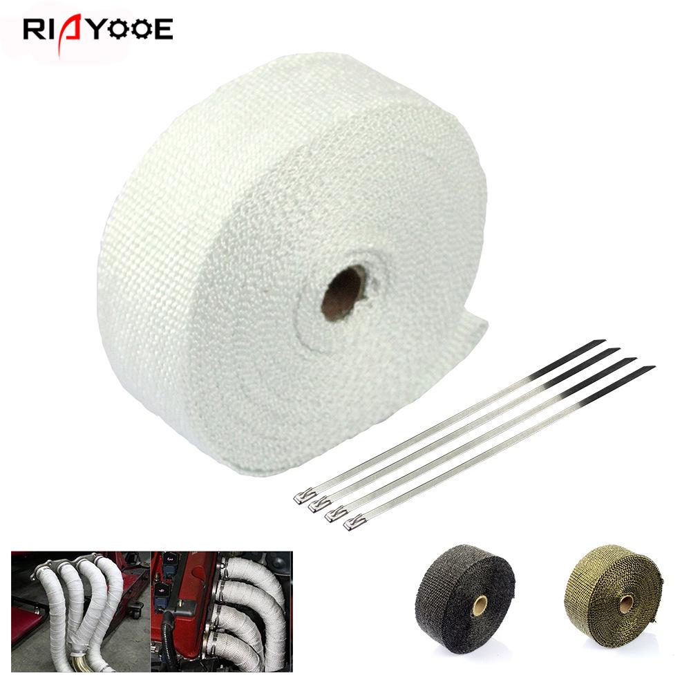 

Теплоизоляционная обмотка для выхлопной трубы из стекловолокна и базальта, 2 дюйма x 10 метров White (15m)