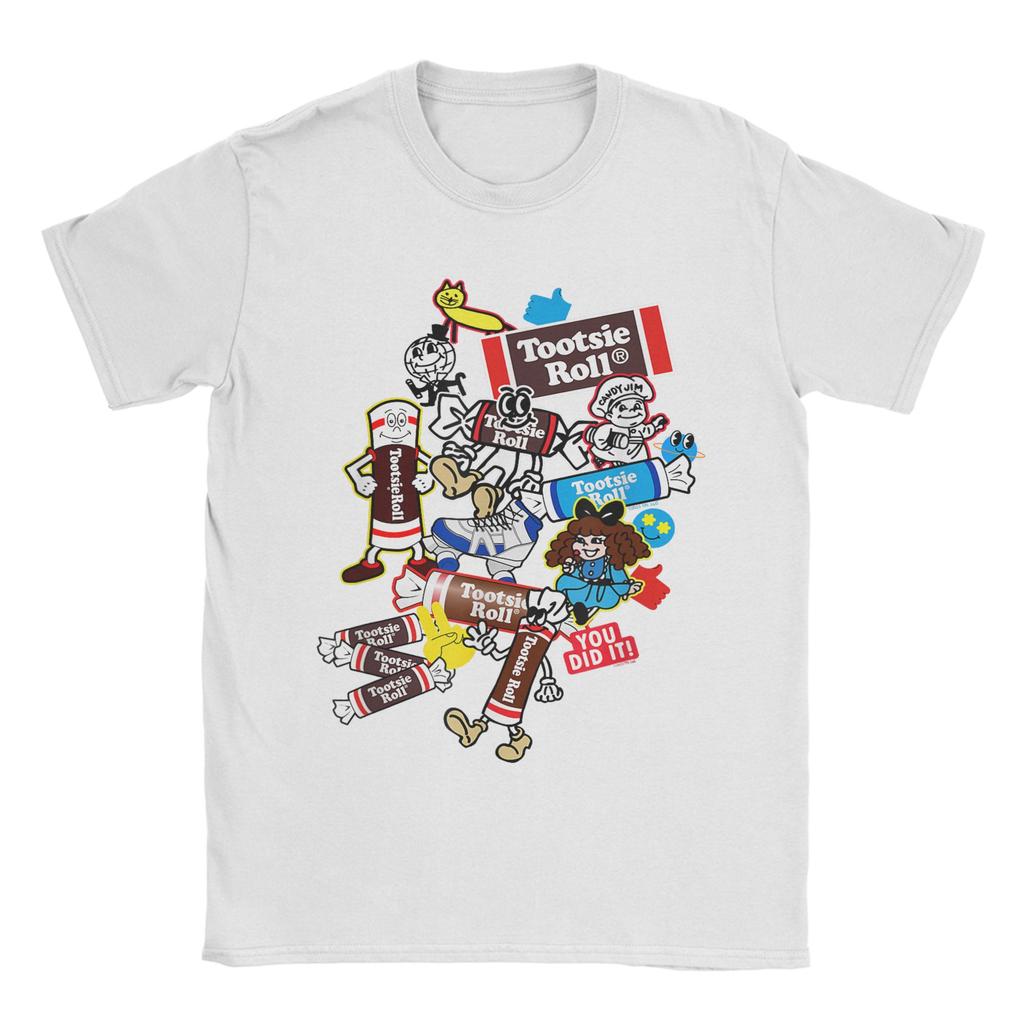 Tootsie Roll History of Tootsie Rolls Stickers Candy T Shirt Summer Cotton T-Shirts For Men's Casual Tshirt Short Sleeve Tops