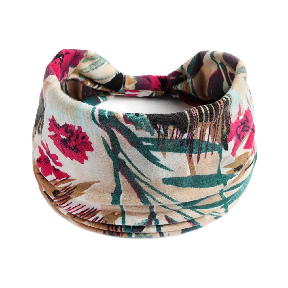 Böhmisches Yoga Stoff Stirnband: Schweißabsorbierendes, elastisches Baumwoll-Sportstirnband für Damen