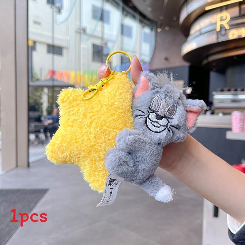And Jerry Tom Plush Keychain With Star Moon Design For Gift Collection And