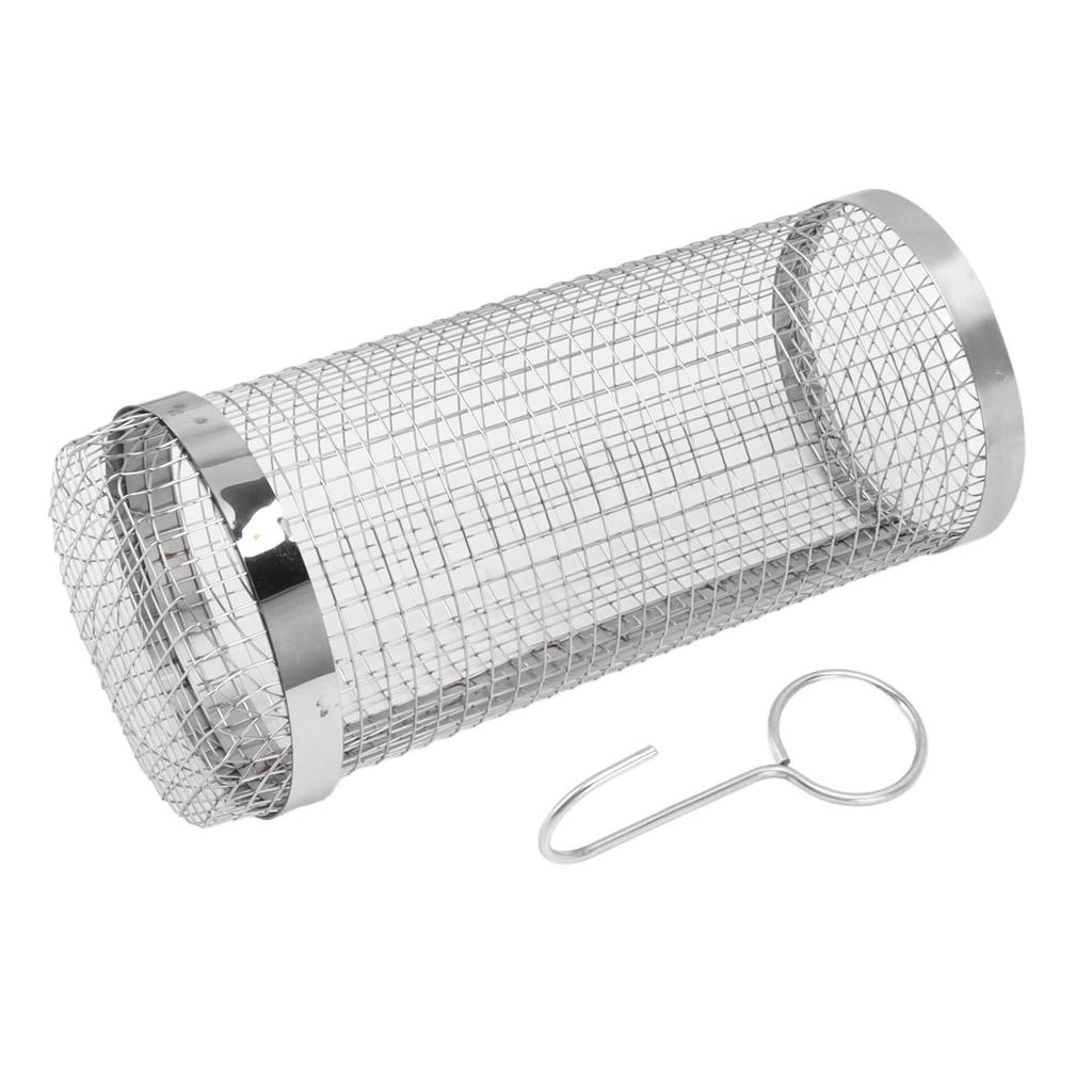 Barbecue Grilling Basket Stainless Steel Heat Resistant Rust Prevention BBQ Grill Cage with Hook