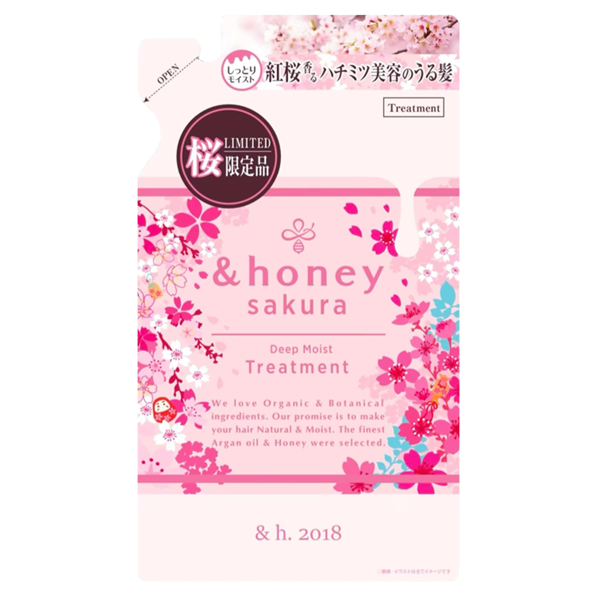

Design Sakura 2024 Deep Moist Benizakura Treatment Refill 350 г Лечение волос [Limited Limited] & honey