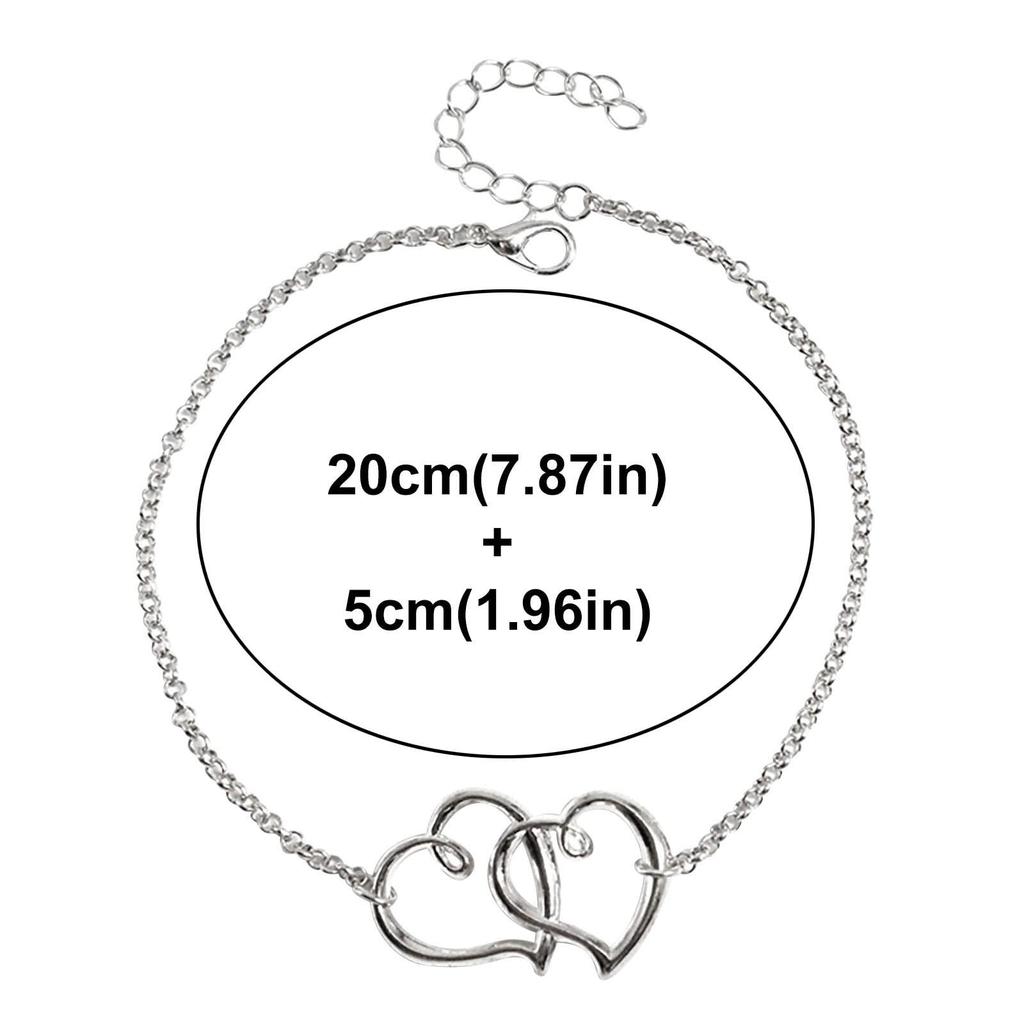 Fashion Double Peach Heart Alloy Anklet Simple Hollow Love Beach Anklet Bracelet Accessories Jewelry For Women Girlfriend Gifts