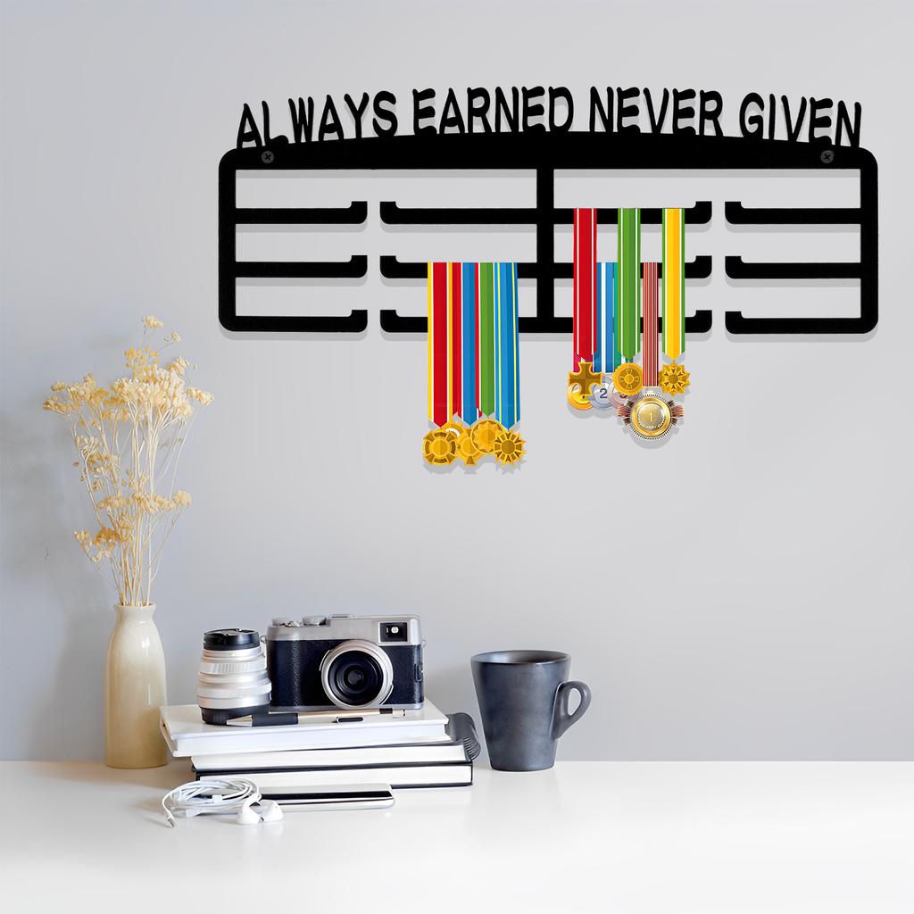 Medal Display Hanger Wall Mounted Iron Triathlon Running Sports Medal Display Rack Decorative Medal Holder for 30-45 Medals New