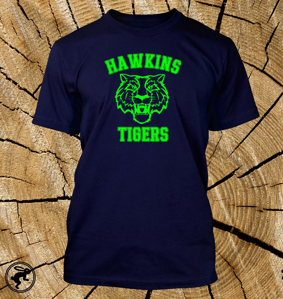 Stranger Things Hawkins Tigers T Shirt Tv Show Tee Available In 12 Shirt Colours