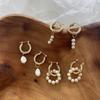Korean Dongdaemun Retro Freshwater Pearl Dangle & Stud Earrings for Women