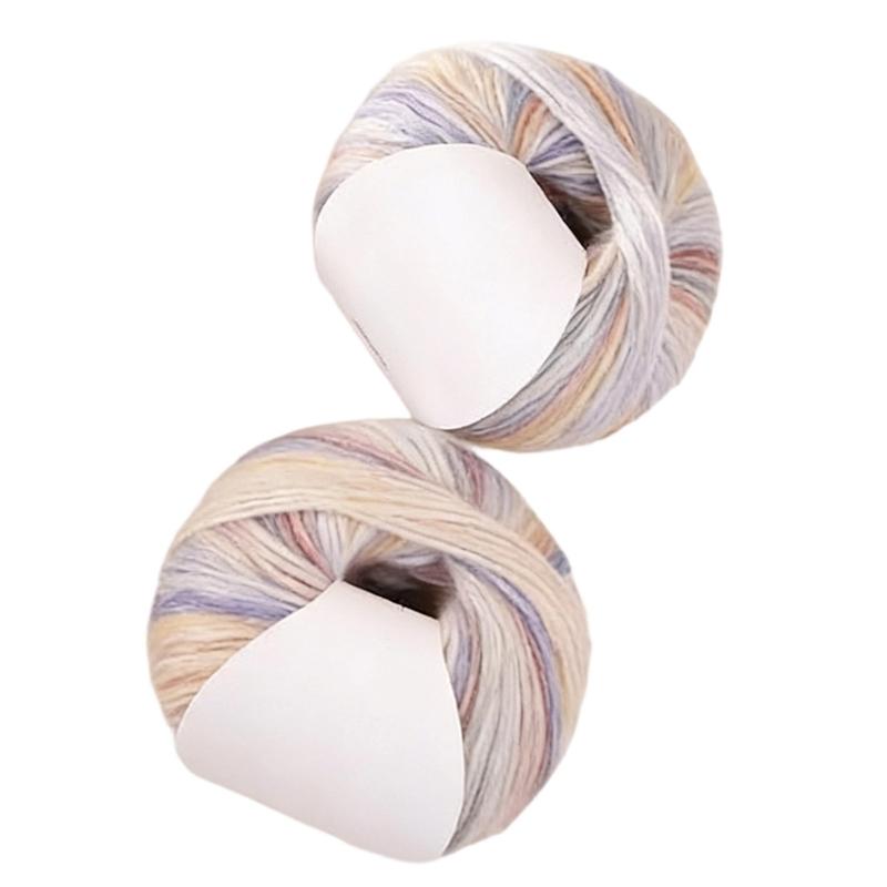 2Pcs Gradient Color Cotton Yarn 250.43Yard Each Knitting Yarn Thread for Sweater Scarves Bag Knitting Crochet Project