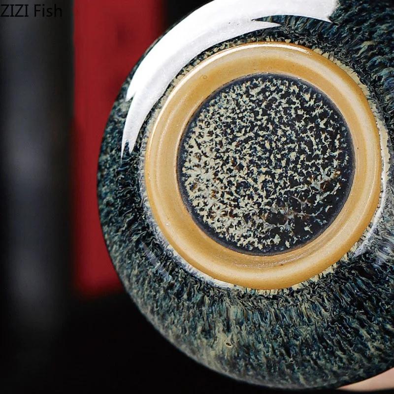 Painted Texture Tea Canister Sealed Ceramic Tea Caddy Storage Jar with Lid Coffee Table Desk Decoration General Jar Candy Can