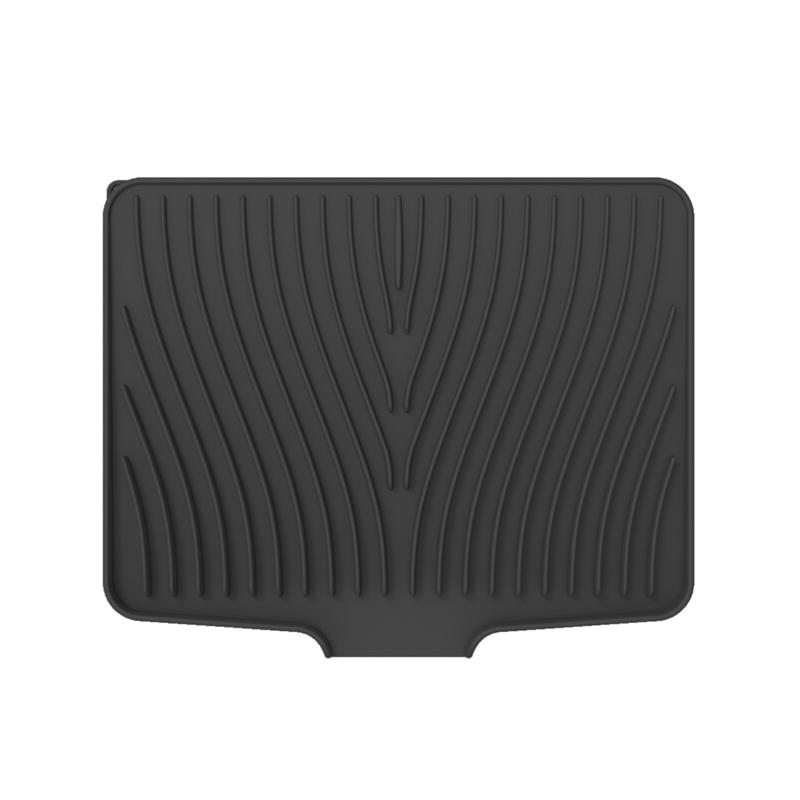 Tapete Drenante de Silicone Inclinado para Bancada de Pia de Cozinha Pad de Secagem para Louças Bandeja de Gotejamento Antiderrapante com Canaleta de Escoamento