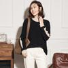 Women's Color-block Cashmere Knit Sweater - Half-High Neck, Long Sleeve, Ribbed, Slimming, Versatile