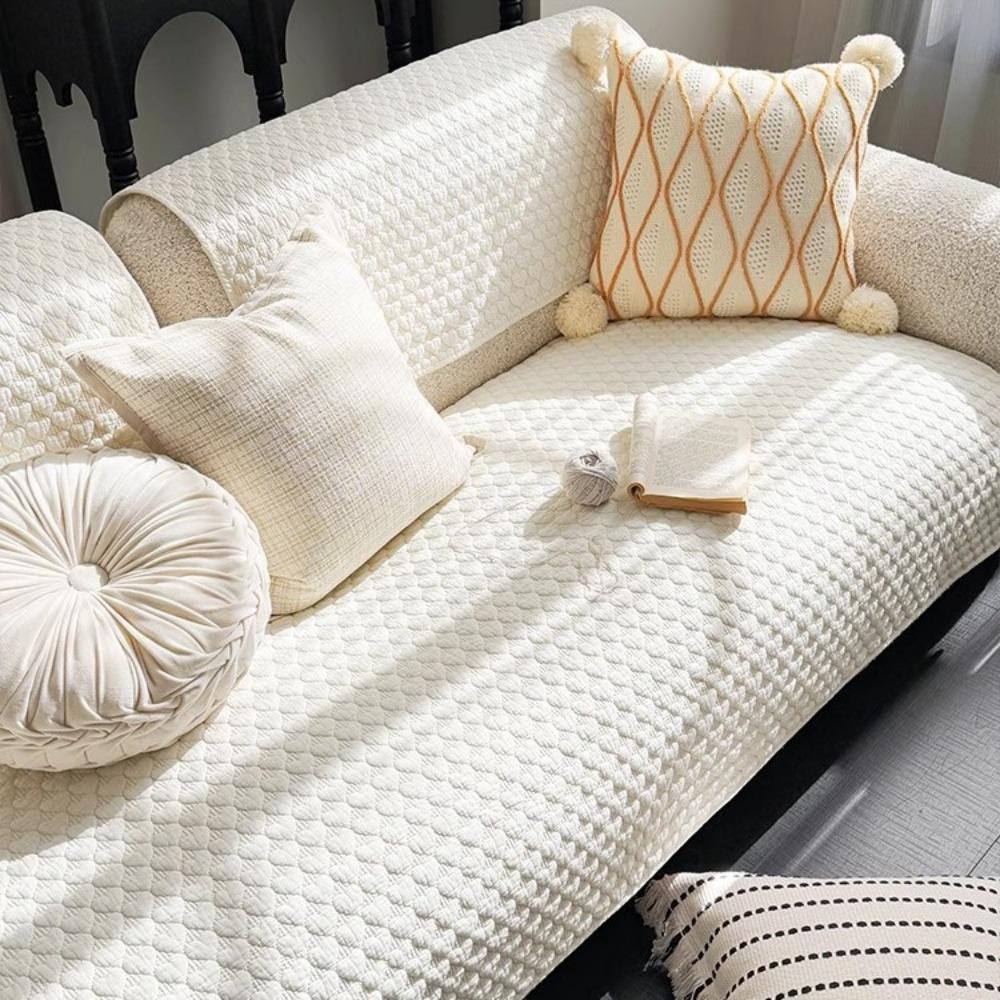 

2025 new Nordic ins cream cotton sofa cushion living room pure cotton sofa cover towel seat cushion 45 * 45cm pillow cover