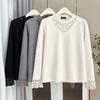 Tops for Women Long Sleeve Shirts Winter Oversize Lace Casual Shirt Loose Blouse Pullover Tops