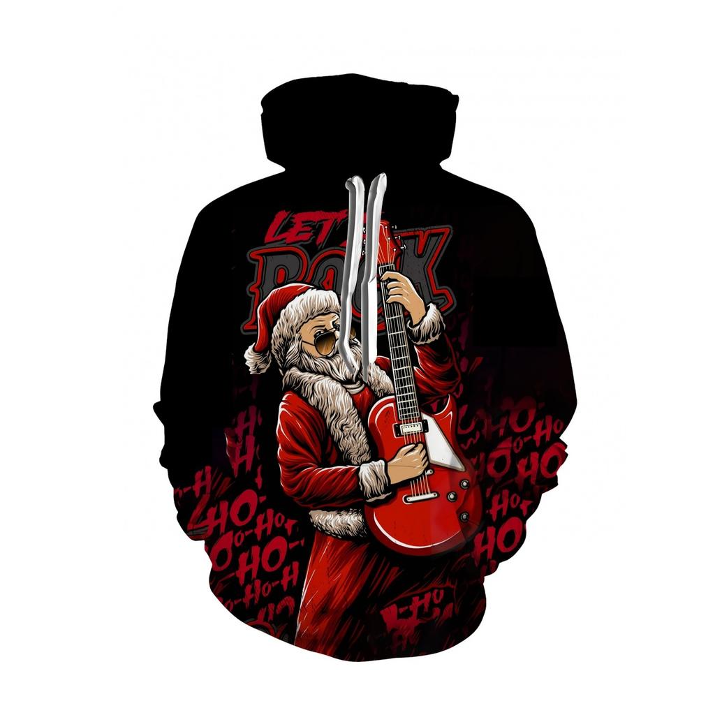 Full Print Christmas Santa Claus Elk Hoodie New In Men Women Casual Pullovers Sweatshirts Clothes Gift Snowman Pullovers