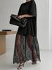 New European and American Express lace splicing mesh loose and comfortable short-sleeved dress