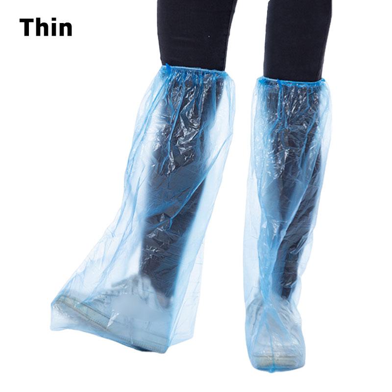 

10Pairs Durable Waterproof Disposable Rain Shoe Covers High-Top Boot Waterproof and Pollution Prevention Anti-Slip PE Material