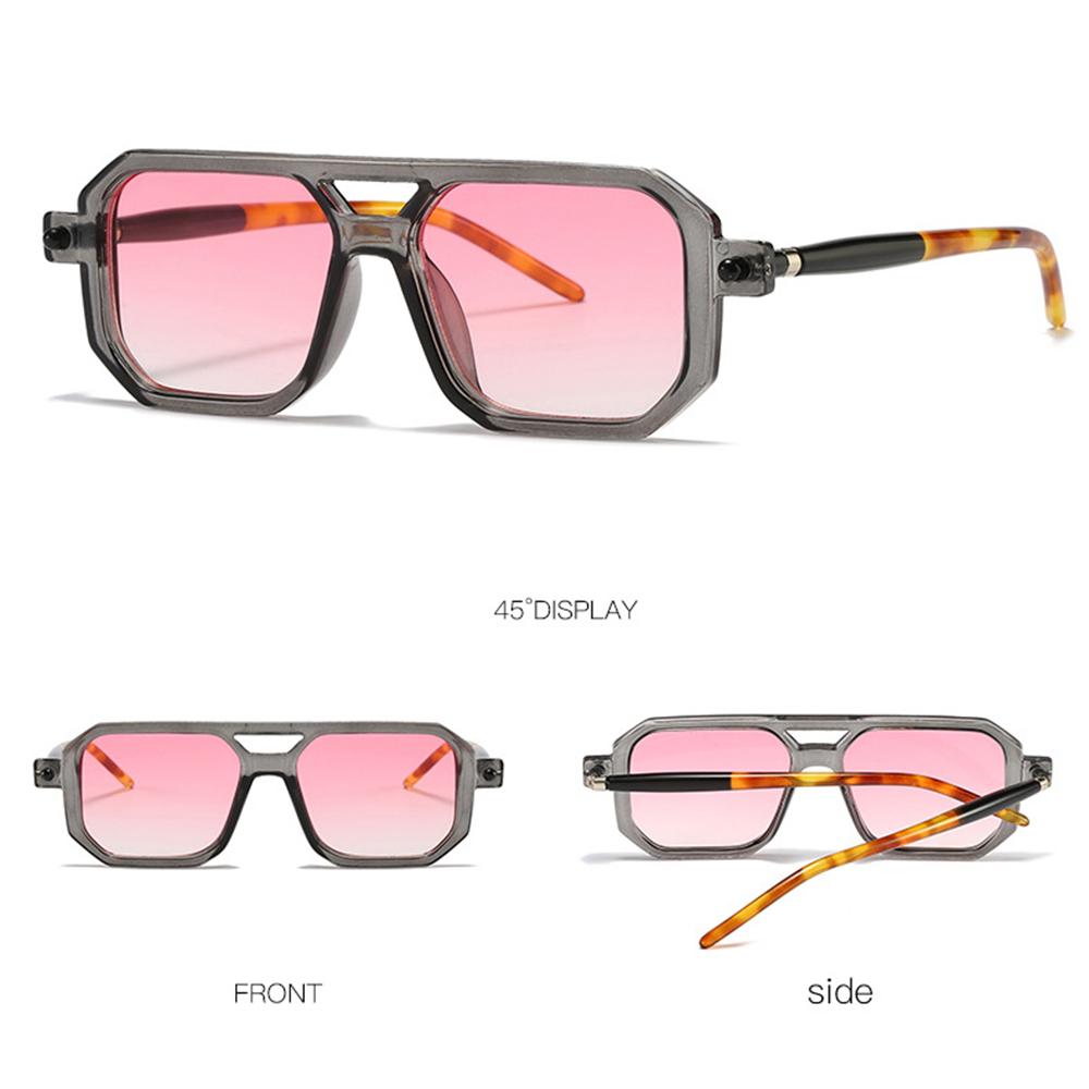 Fashion Uv 400 Leopard Eyewear Sun Glasses Double Bridge Women'S Sunglasses Men'S Shades