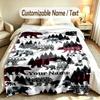 Bär Panda Thema Weiche Decke Personalisierter Benutzerdefinierter Name Text Druck Warme Decke Zuhause Sofa Schlafzimmer Dekor