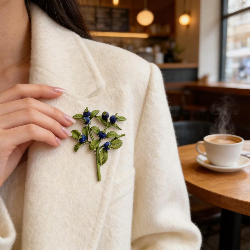 Floral Alloy Brooch With Enamel Finish For Fall Winter Fashion Accessory