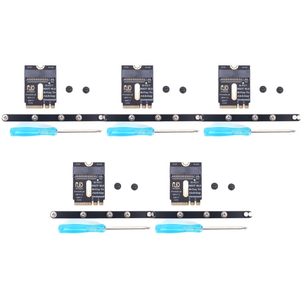 NGFF A+E-Key Male To NVME M-key Female Extension A/E Key To M Key PCIE 4.0 Riser Card for 2230 2242 2260 2280 NVME SSD