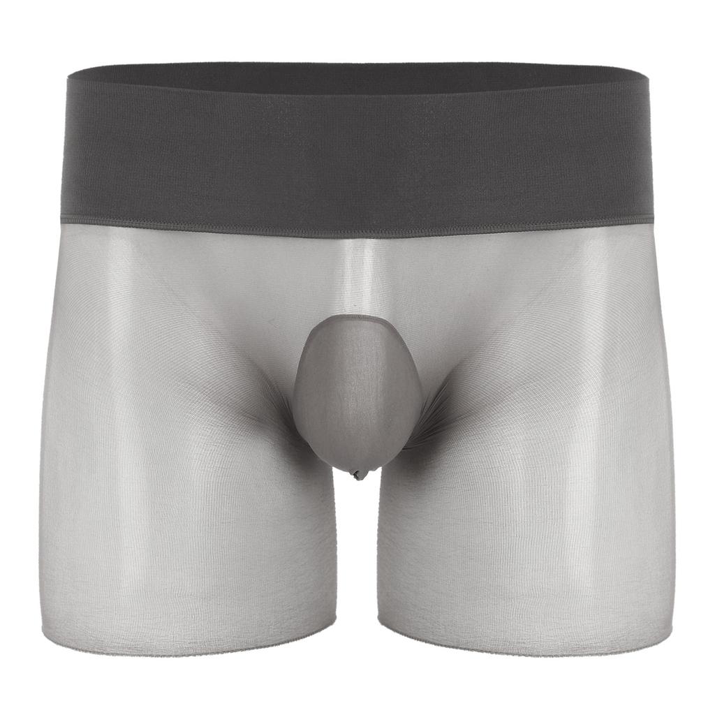 Herren Durchsichtig Ultra Dünn Hohe Taille Boxer-Shorts Hülle Dessous Unterwäsche