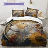 Lion Head Pattern Bedding Quilt Set  Home Decoration  Gift (1 * duvet cover + 2 * pillowcase  without core)