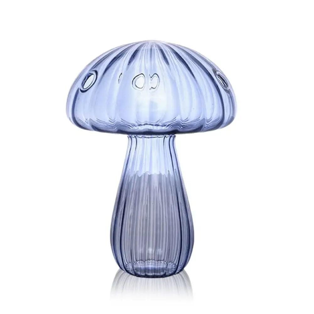 Pilzförmige Blumenvase, transparente Glasvase, Pflanzen-Hydrokultur-Aromatherapie-Flasche, Desktop-Dekoration, Ornament