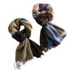 Elegant Plaid Faux Cashmere Scarf Women Warm Winter Wrap Office Commute Neck Warmer 35x180cm