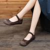 Fashion Retro retro walking shoes cowhide brown buckle leather women's shoes old man