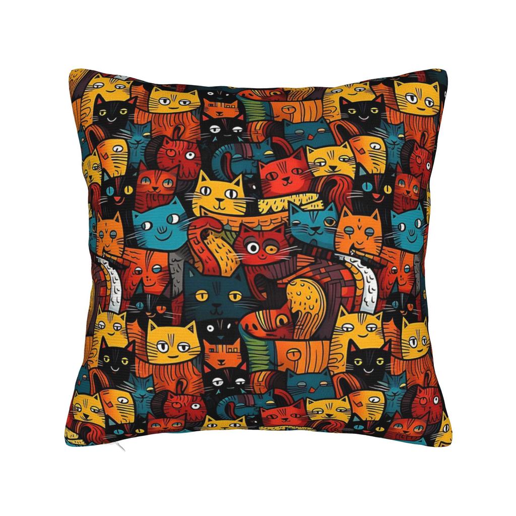 Kittens In the Wild Pillowcase Polyester Cushion Cover Decoration Cats Pattern Pillow Case Cover Sofa Drop Shipping Xcm