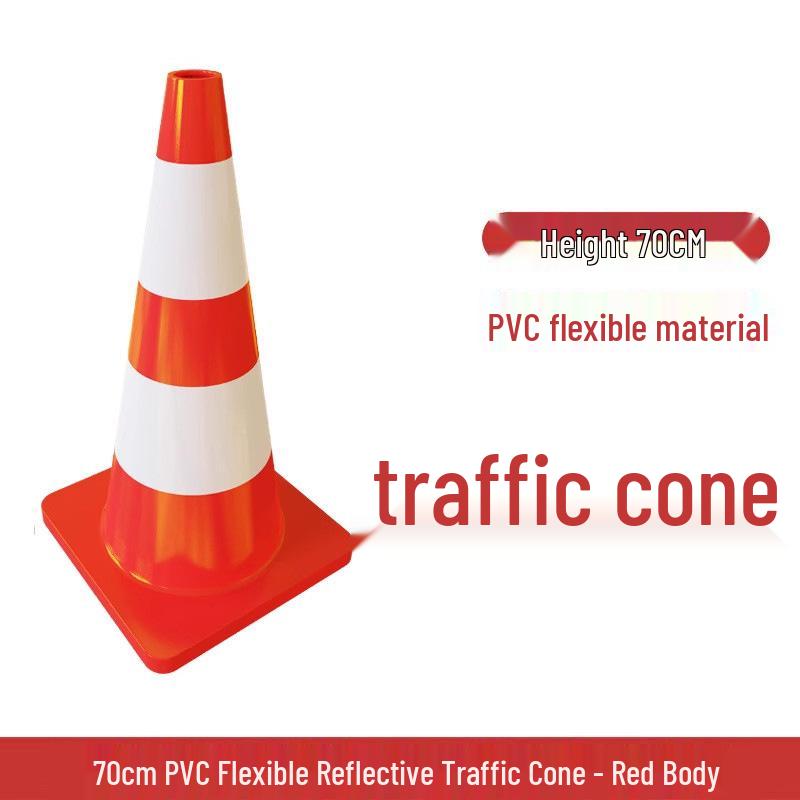 70cm PVC Reflective Traffic Cone - Road Safety Warning Cone & Barrier