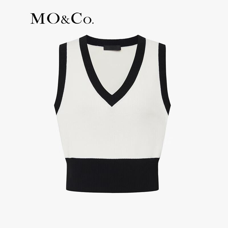 MO&Co. Women's V-Neck Short Knit Tank Top