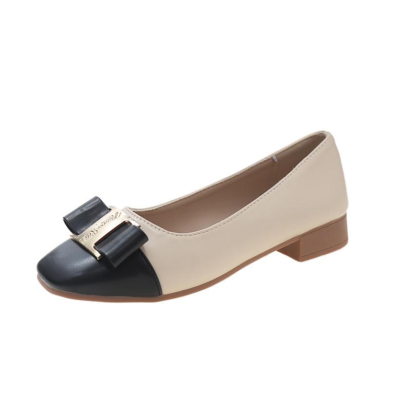 

Туфли Мэри Джейн женские весна 2025 новые французские шапочки на мягкой подошве с небольшим горлом универсальные повседневные удобные модные туфли 35 бежевый
